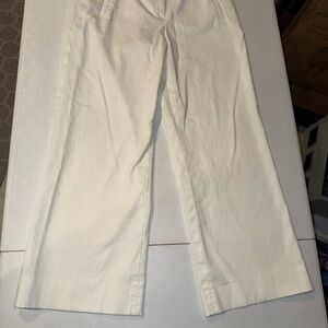 Talbots‎ Size 12 Ribbed Corduroy winter White Pants Hemmed Wide Leg